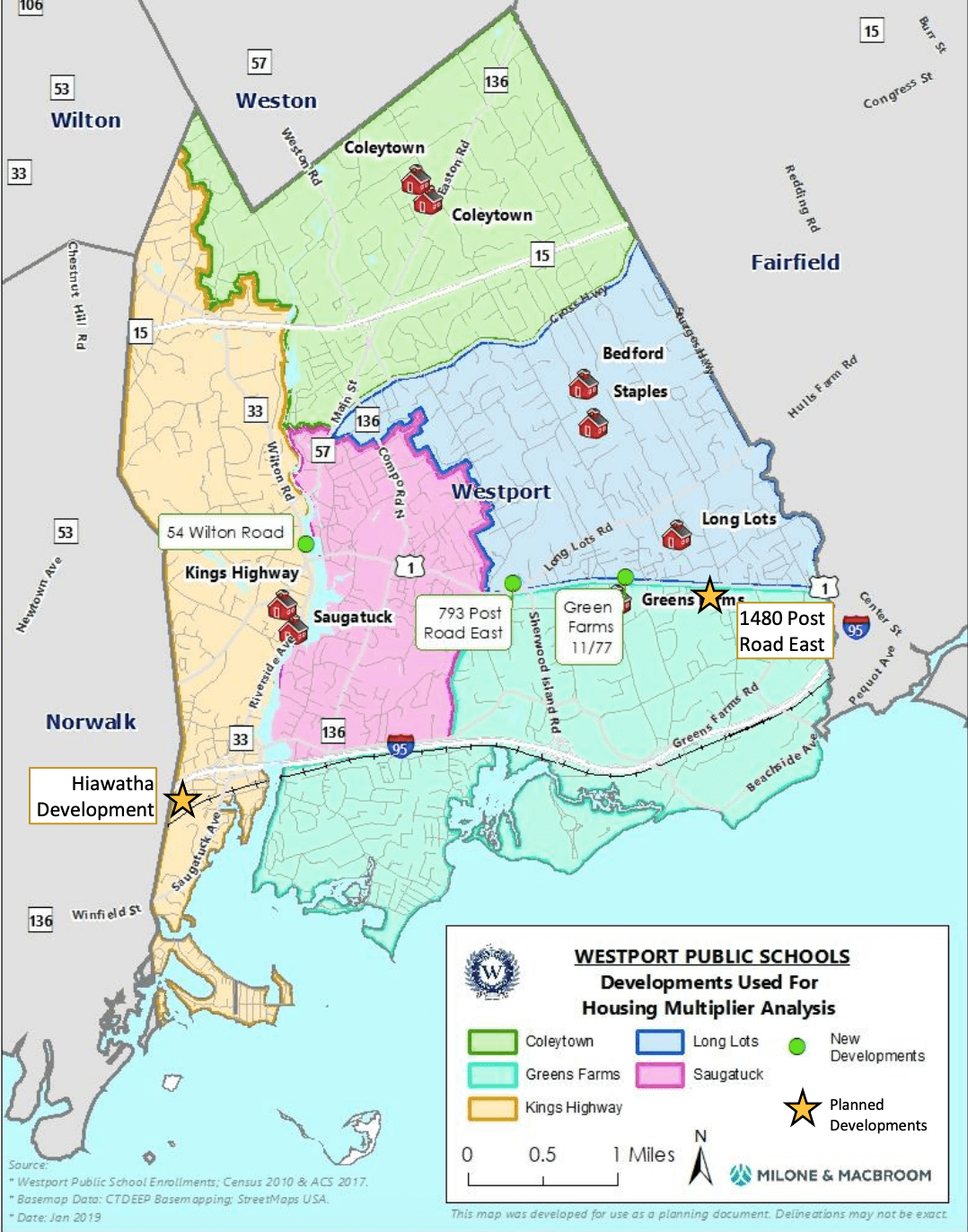Westport Schools Map